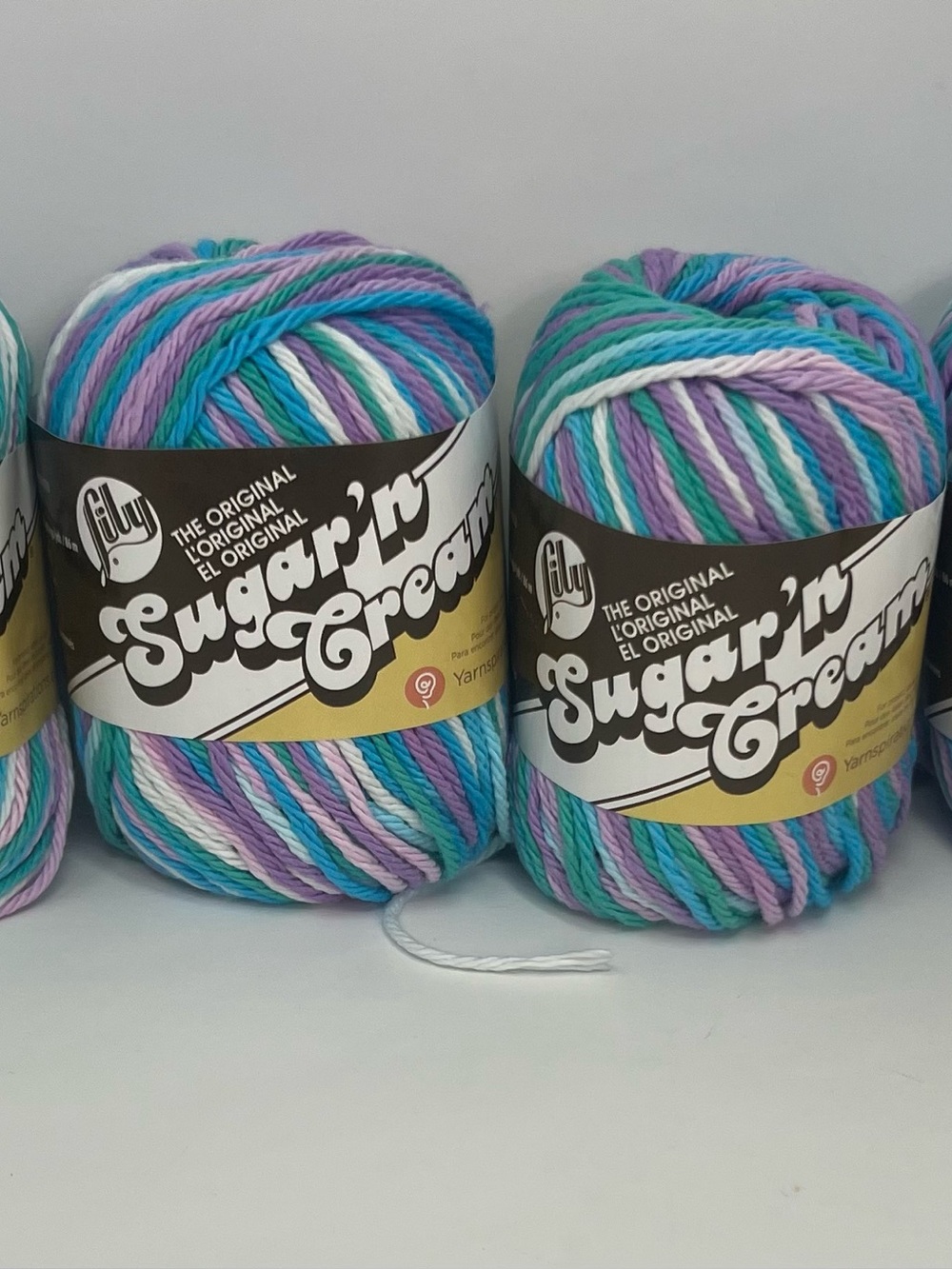 Spinrite Lily The Original Sugar’N Cream Yarn 4Ply Beach Ball Blue 102002 Lot 4